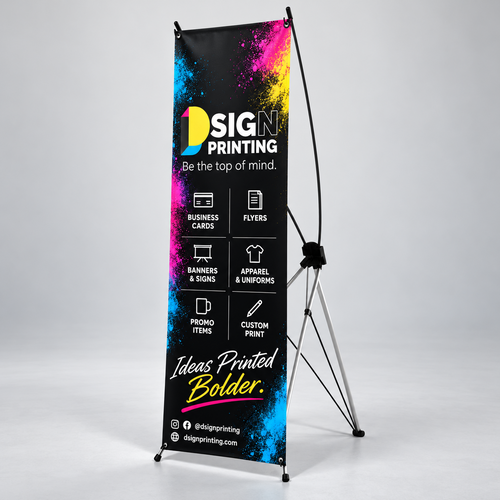 Dsign Printing 24 × 60 inch X-Style banner stand with printed banner